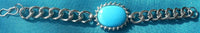 SALMAN KHAN Movie KICK Style Stunning Steel Curb ChainTurquoise Bracelet X-MAS