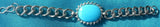 SALMAN KHAN Movie KICK Style Stunning Steel Curb ChainTurquoise Bracelet X-MAS