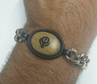 Stunning Steel Singh Khalsa Sikh Khanda Chain Bracelet  Lovely Punjabi design C