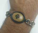 Stunning Steel Singh Khalsa Sikh Khanda Chain Bracelet  Lovely Punjabi design C