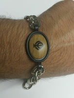 Stunning Steel Singh Khalsa Sikh Khanda Chain Bracelet  Lovely Punjabi design C
