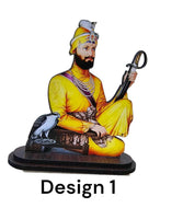 Sikh Wood Carved Photo Guru Nanak Gobind Singh Baba Deep Singh Car Dashboard New OHG