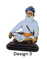 Sikh Wood Carved Photo Guru Nanak Gobind Singh Baba Deep Singh Car Dashboard New OHG