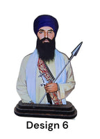 Sikh Wood Carved Photo Guru Nanak Gobind Singh Baba Deep Singh Car Dashboard New OHG