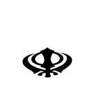 Sikh Acrylic Khanda Sticker Black Punjabi Singh Kaur Khalsa adhesive back OK4