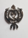 Stunning Diamonte Black Gun Metal Vintage Affect SIKH Rememberance Day Poppy