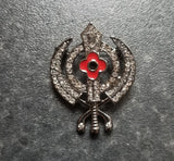 Stunning Diamonte Black Gun Metal Vintage Affect SIKH Rememberance Day Poppy