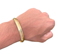 Sikh Khanda Kara Laser Engraved Gold Plated Bangle Edged Kada Singh Kaur S31 NEW