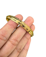 Sikh Khanda Kara Laser Engraved Gold Plated Bangle Edged Kada Singh Kaur S31 NEW