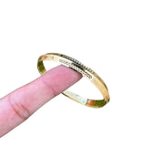 Sikh Khanda Kara Laser Engraved Gold Plated Bangle Edged Kada Singh Kaur S31 NEW