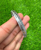 Sikh Khanda Kara Laser Engraved Silver Plated Bangle Edged Kada Singh Kaur S32
