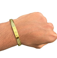 Sikh Khanda Kara Laser Engraved Gold Plated Bangle Smooth Kada Singh Kaur S33