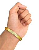 Sikh Khanda Kara Laser Engraved Gold Plated Bangle Smooth Kada Singh Kaur S33