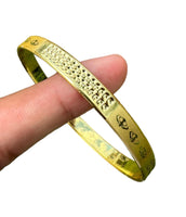 Sikh Khanda Kara Laser Engraved Gold Plated Bangle Smooth Kada Singh Kaur S33