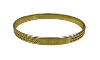 Sikh Khanda Kara Laser Engraved Gold Plated Bangle Smooth Kada Singh Kaur S33