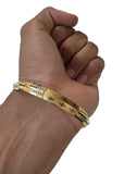 Sikh Khanda Kara Laser Engraved Gold Plated Bangle Edged Kada Singh Kaur S31 NEW