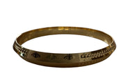 Sikh Khanda Kara Laser Engraved Gold Plated Bangle Edged Kada Singh Kaur S31 NEW
