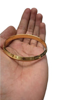Sikh Khanda Kara Laser Engraved Gold Plated Bangle Edged Kada Singh Kaur S31 NEW