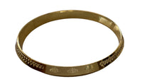 Sikh Khanda Kara Laser Engraved Gold Plated Bangle Edged Kada Singh Kaur S31 NEW