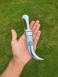 Stainless Steel Kirpan Sikh Siri Sahib Singh Diamond Design Khanda Engraved F32