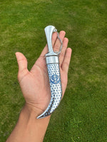 Stainless Steel Kirpan Sikh Siri Sahib Singh Diamond Design Khanda Engraved F32