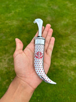 Stainless Steel Kirpan Sikh Siri Sahib Singh Diamond Design Khanda Engraved F32