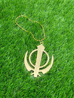 Sikh Steel Khanda Singh Kaur Pendant Punjabi Car Mirror Hanger Ball Chain F33