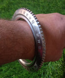 Sarbloh Kara Gurmukhi Bangle Sabhni Challa Maria Chakri Cut Kada Sikh Iron CC37