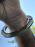 Stainless Steel Kara Floral designer Karha Punjabi Kada Sikh Singh Bangle i19