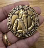 Maharaja Ranjit Singh Memorial Coin Shere Punjab Token Antique Gold Plated SSS