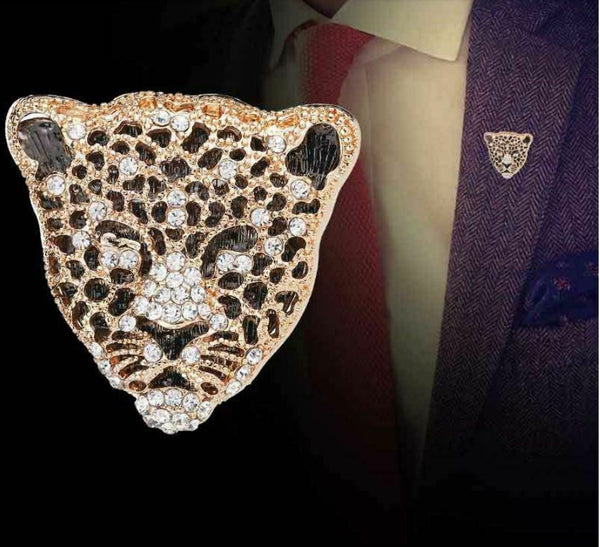Stunning Vintage Look Gold plated Retro Leopard Celebrity Brooch Broach Pin Z14