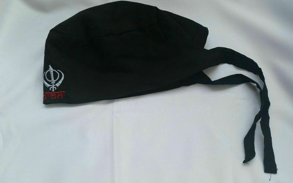 Sikh Punjabi Turban Patka Pathka Singh Khanda Bandana Head Wrap Black Colour