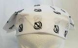 White Khanda Bandana Rumal Sikh Head Wrap Cotton Punjabi Singh Kaur Khalsa Hanky
