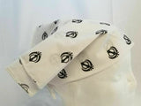 White Khanda Bandana Rumal Sikh Head Wrap Cotton Punjabi Singh Kaur Khalsa Hanky