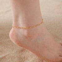 Skyrim Indian Buddhism Yoga OM Anklet Women Stainless Steel Double Layer Beads Chain Ankle Bracelet Amulet Summer Accessories