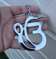 Sikh Ek Onkar Car Hanger Silver Plated Punjabi Stunning Pendant for Rear Mirror