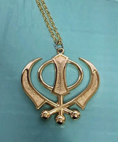 Sikh Khanda Car Hanger Gold Plated Punjabi Stunning Pendant for Rear Mirror New