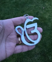 Sikh Ek Onkar Car Hanger Silver Plated Punjabi Stunning Pendant for Rear Mirror