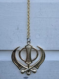 Sikh Khanda Car Hanger Gold Plated Punjabi Stunning Pendant for Rear Mirror New