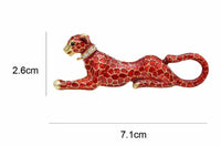 Stunning Diamonte Gold Plated Vintage Look Leopard Christmas Brooch Cake Pin F30