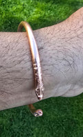 Pure copper Kara Sadhguru Kada Punjabi Hindu Sikh Adjustable Snake Head Healing Bangle Yoga Meditation Health Benefits Tamba Karra Evil Eye