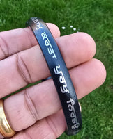 Sikh Sarbloh Kara Black Kada Silver Mool Mantar engraved Singh Kaur Bangle L22A