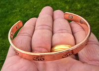 Copper Om Kara Hindu Tamba Bangle Smooth Design Magnetic Ohm Kada Ajustable O2A Meditation Bracelet Karray Karha Sikh BP Health Benefits