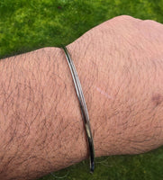 Stainless Steel Thin Kara Sikh Singh Kaur Khalsa Bangle One Edge Collar Design Kada T3A Bracelet Karray Karha Silver Tone Sikhism Kakar 5Ks
