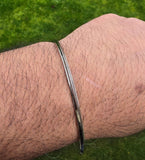 Stainless Steel Thin Kara Sikh Singh Kaur Khalsa Bangle One Edge Collar Design Kada T3A Bracelet Karray Karha Silver Tone Sikhism Kakar 5Ks