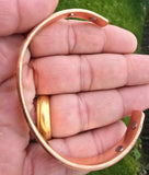Copper Om Kara Hindu Tamba Bangle Smooth Design Magnetic Ohm Kada Ajustable O2A Meditation Bracelet Karray Karha Sikh BP Health Benefits