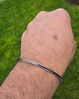 Stainless Steel Thin Kara Sikh Singh Kaur Khalsa Bangle One Edge Collar Design Kada T3A Bracelet Karray Karha Silver Tone Sikhism Kakar 5Ks