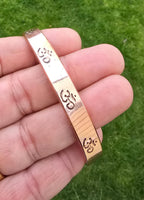 Copper Om Kara Hindu Tamba Bangle Smooth Design Magnetic Ohm Kada Ajustable O2A Meditation Bracelet Karray Karha Sikh BP Health Benefits