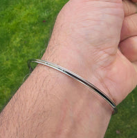 Stainless Steel Thin Kara Sikh Singh Kaur Khalsa Bangle One Edge Collar Design Kada T3A Bracelet Karray Karha Silver Tone Sikhism Kakar 5Ks