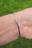 Stainless Steel Thin Kara Sikh Singh Kaur Khalsa Bangle One Edge Collar Design Kada T3A Bracelet Karray Karha Silver Tone Sikhism Kakar 5Ks
